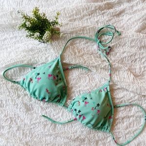 PacSun Flamingo Pattern Triangle Bikini Top
